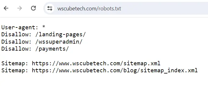 robots.txt file