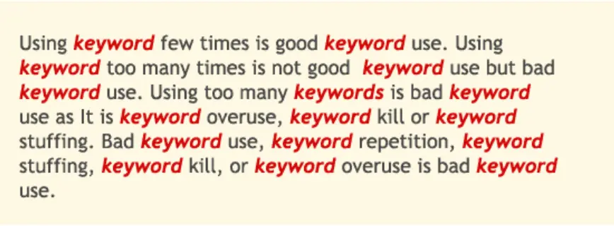 keyword stuffing example